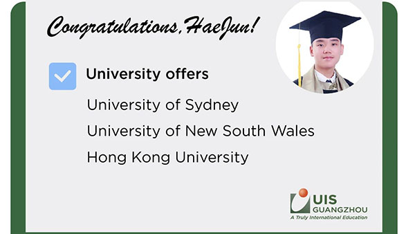 University Offers | Well done, HaeJun ! (June 2023)