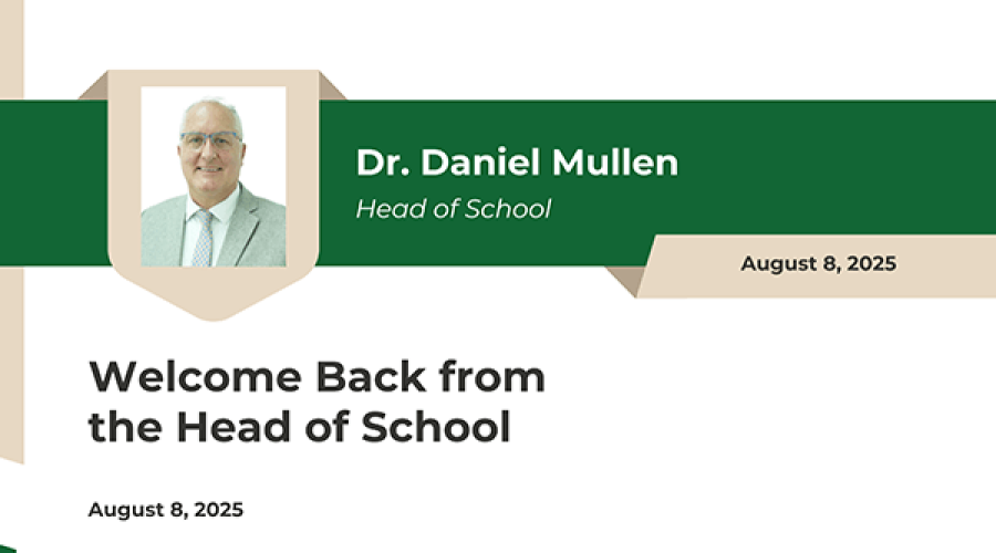 Welcome Back from the Head of School | 校长返校寄语