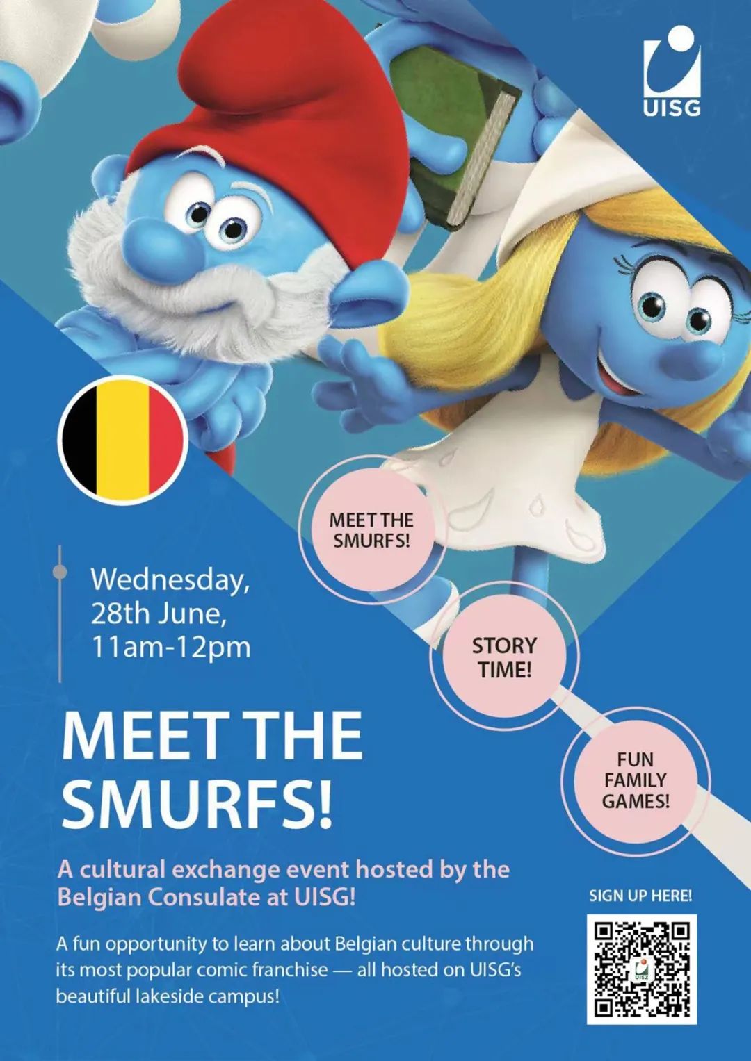 Invitation to "Meet the Smurfs" ｜比利时领事馆文化交流活动“蓝精灵见面会”